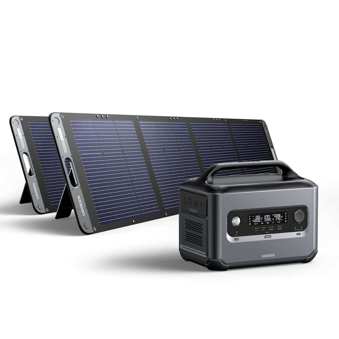 UGREEN - PowerRoam 1200 - 1024Wh - Power Station + 2*200W Solar Panel - Ecoluxe Solar