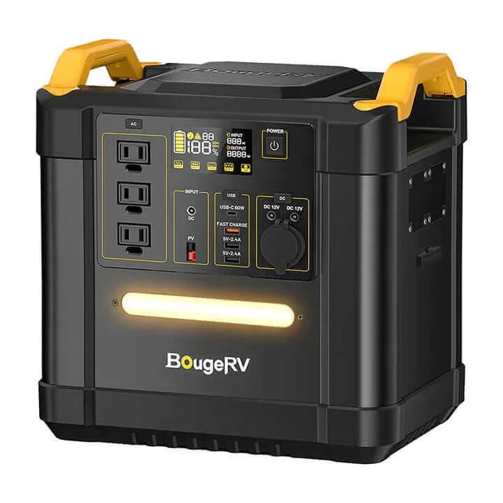 BougeRV - Fort 1500 - 1456Wh LiFePO4 - Portable Power Station - Ecoluxe Solar