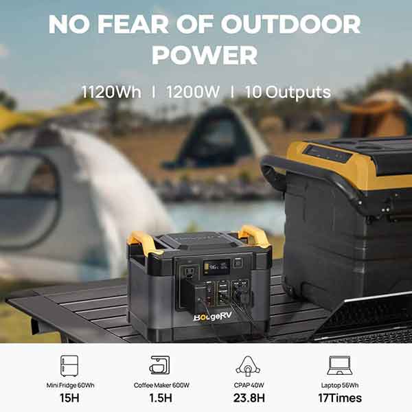 BougeRV - FORT 1000 - 1120Wh - LiFePO4 Portable Power Station - Ecoluxe Solar