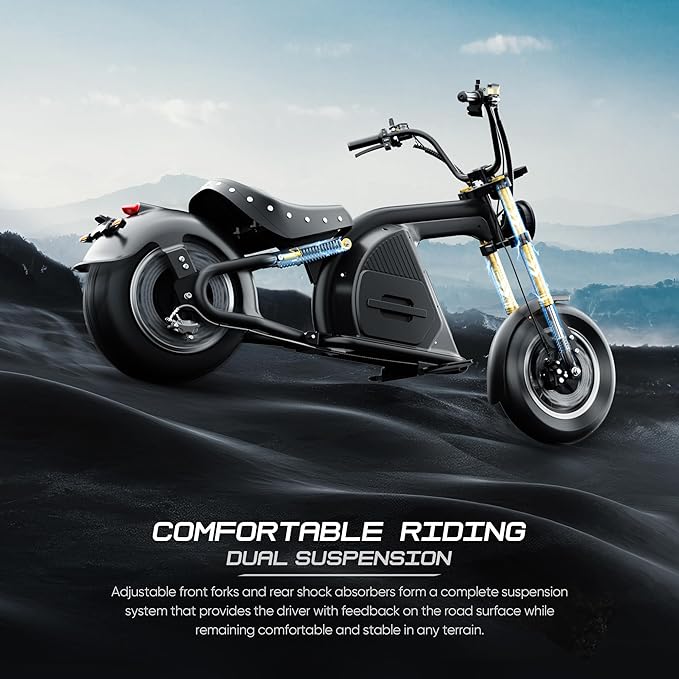 Eahora - M8S - 4000W Electric Motorcycle Scooter - Dual Suspension.