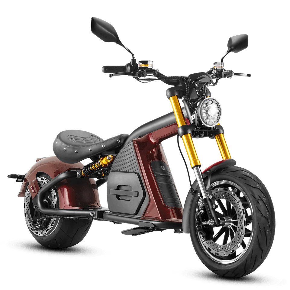 Eahora M8S electric motorcycle scooter  garnet color. 