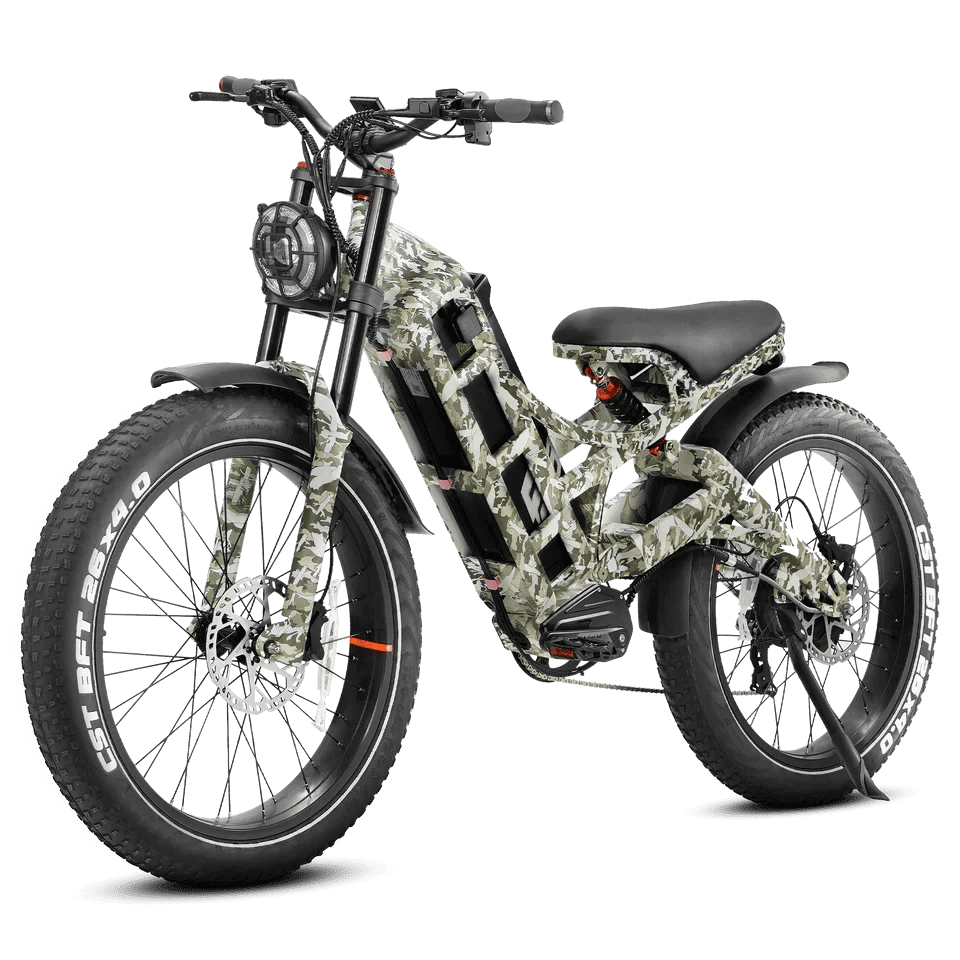 Eahora - ROMEO PRO - Camo - Right Side - Moped Style - 1200W Long Range Electric Bike - Ecoluxe Solar