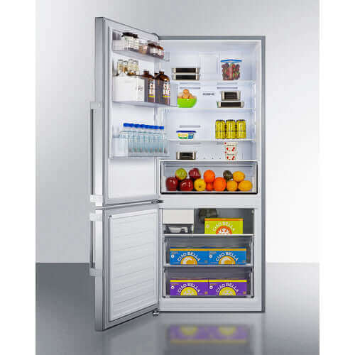 Summit - Energy-Efficient Counter Depth Bottom Freezer Refrigerator - Ecoluxe Solar
