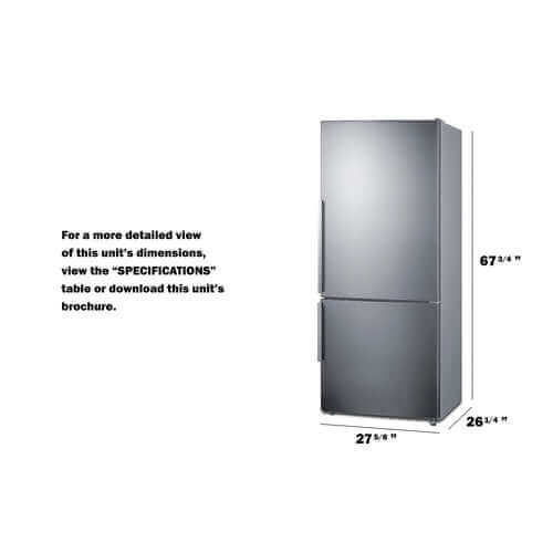 Summit - Energy-Efficient Counter Depth Bottom Freezer Refrigerator