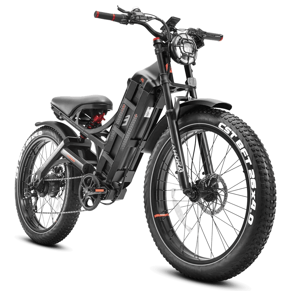 Eahora - ROMEO PRO - Black - Left Side - Moped Style - 1200W Long Range Electric Bike - Ecoluxe Solar
