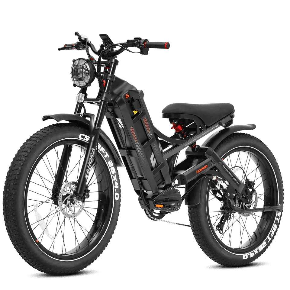 Eahora - ROMEO PRO - Black - Moped Style - 1200W Long Range Electric Bike - Ecoluxe Solar