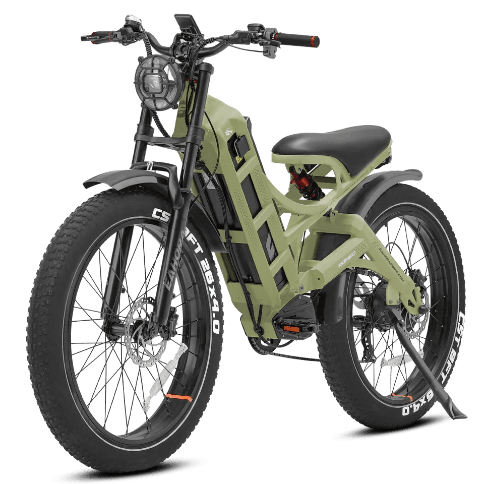 Eahora - ROMEO PRO - Green - Right Side -  Moped Style - 1200W Long Range Electric Bike - Ecoluxe Solar