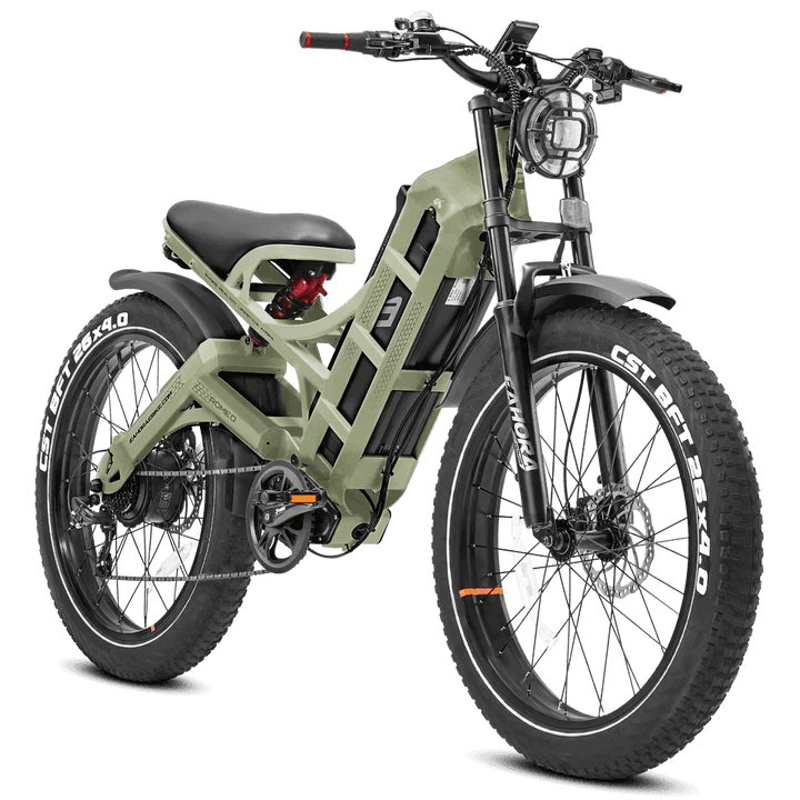 Eahora - ROMEO PRO - Green - Left Side - Moped Style - 1200W Long Range Electric Bike - Ecoluxe Solar