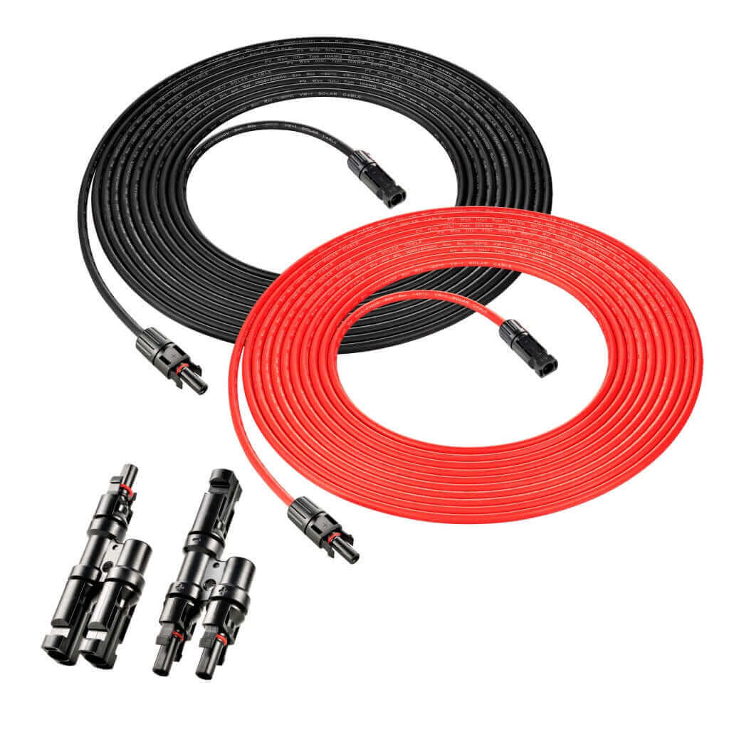 Rich Solar - 10 Gauge 30 Feet Solar Extension Cable and Parallel Connectors Kit - Ecoluxe Solar