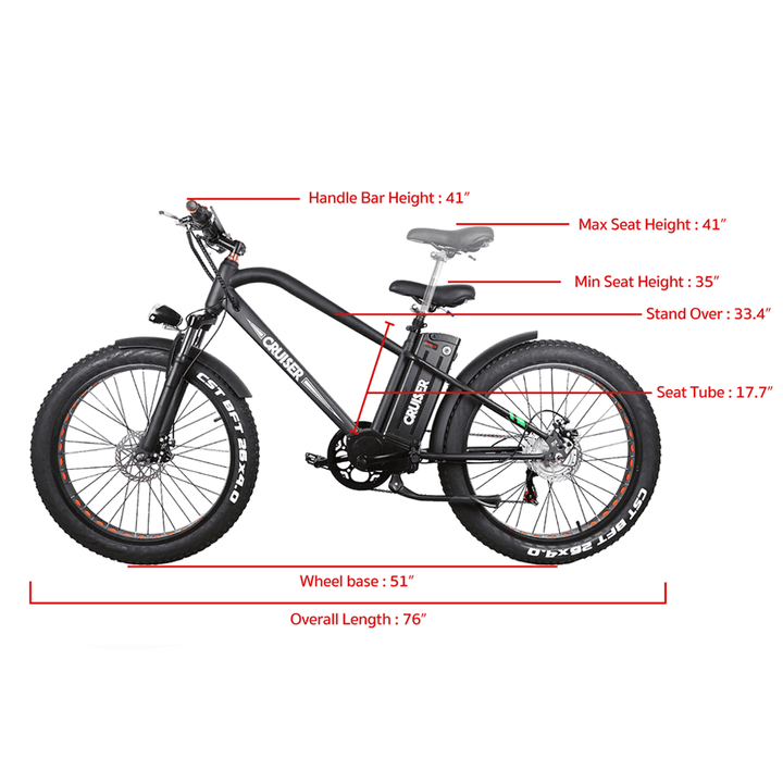 Nakto - SUPER CRUISER - Electric Mountain Bike - 500W